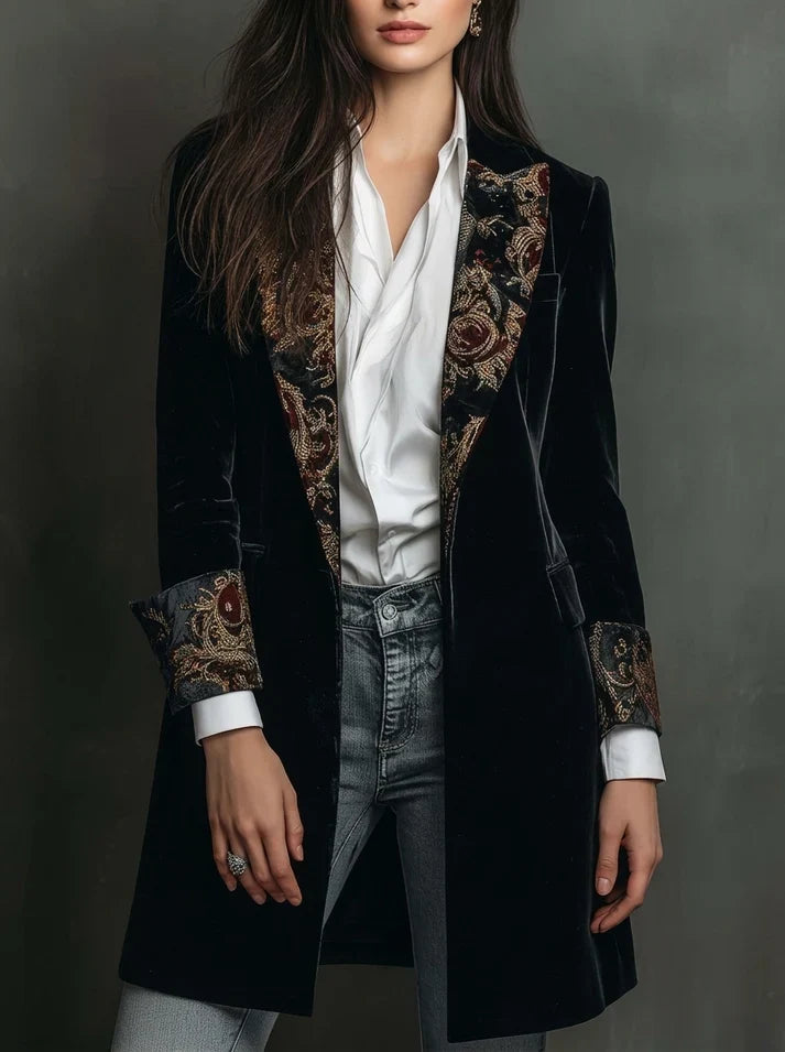 Marta | Blazer Entallado con Estampado Barroco