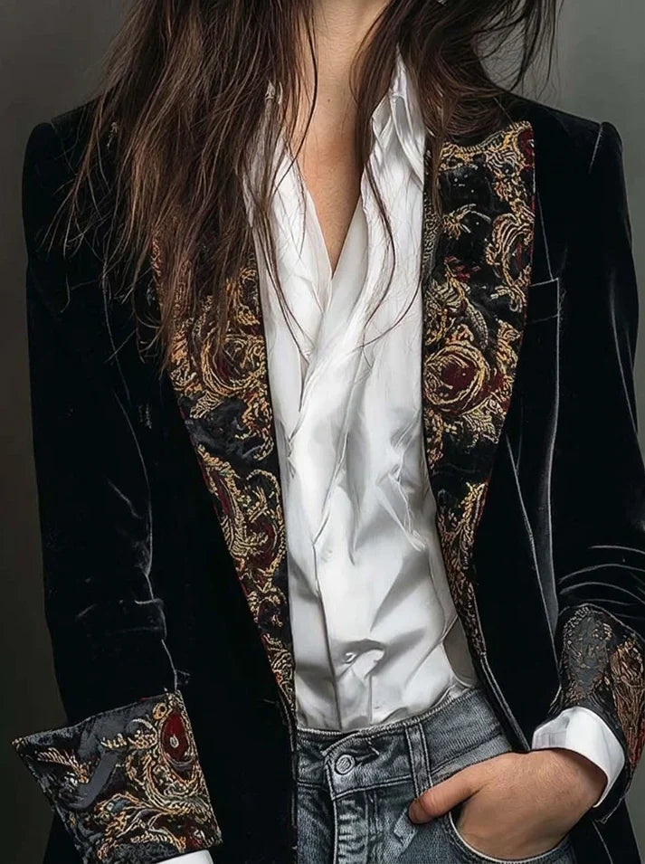 Marta | Blazer Entallado con Estampado Barroco
