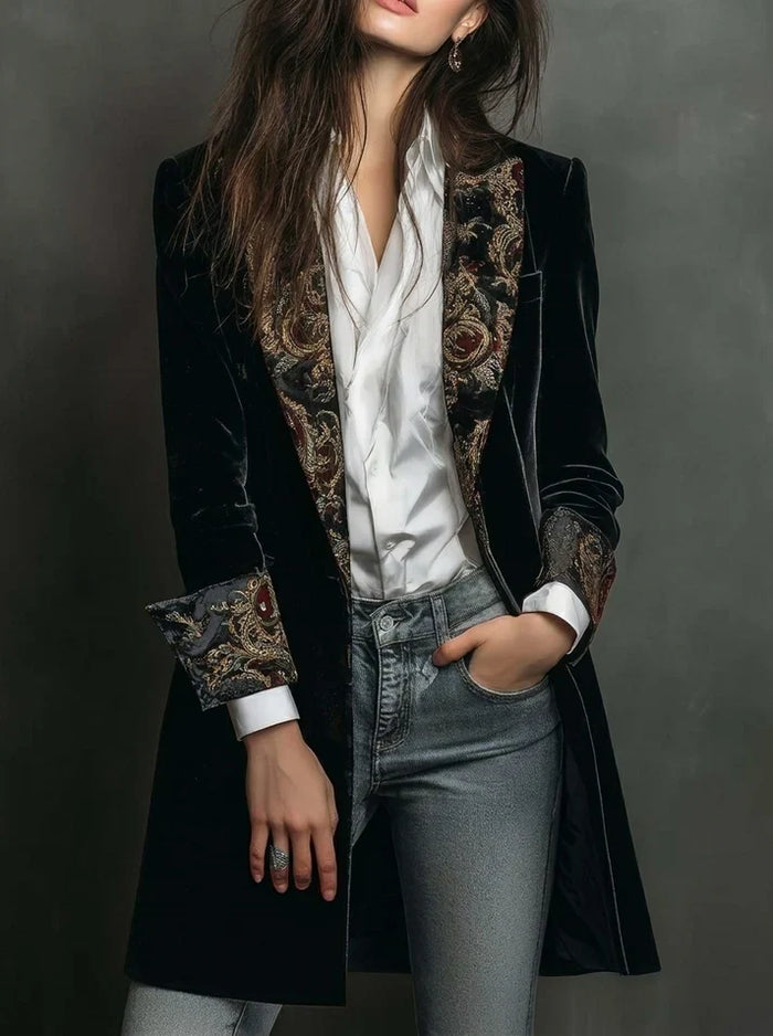 Marta | Blazer Entallado con Estampado Barroco