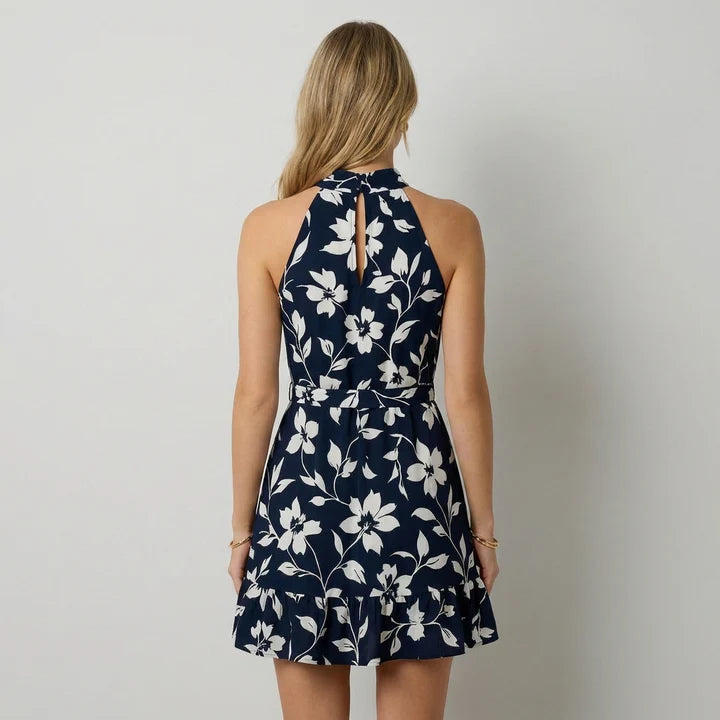 ADRIANA VESTIDO MINI HALTER FLORAL