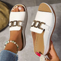 Lola - Sandalias con Tira Ancha y Hebilla